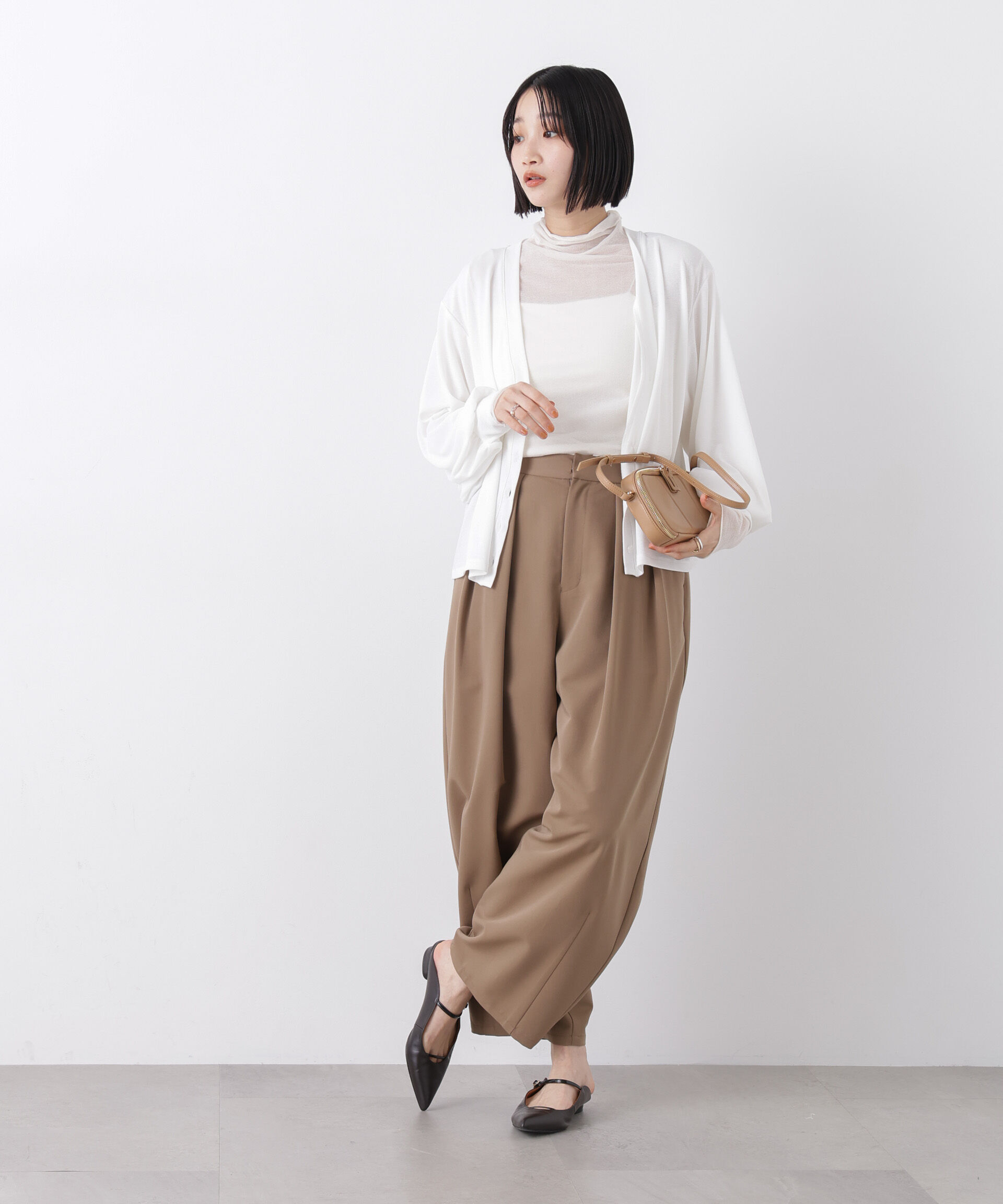 nano･universe「シアーカットVネックカーディガン」|Tシャツ・カットソー|