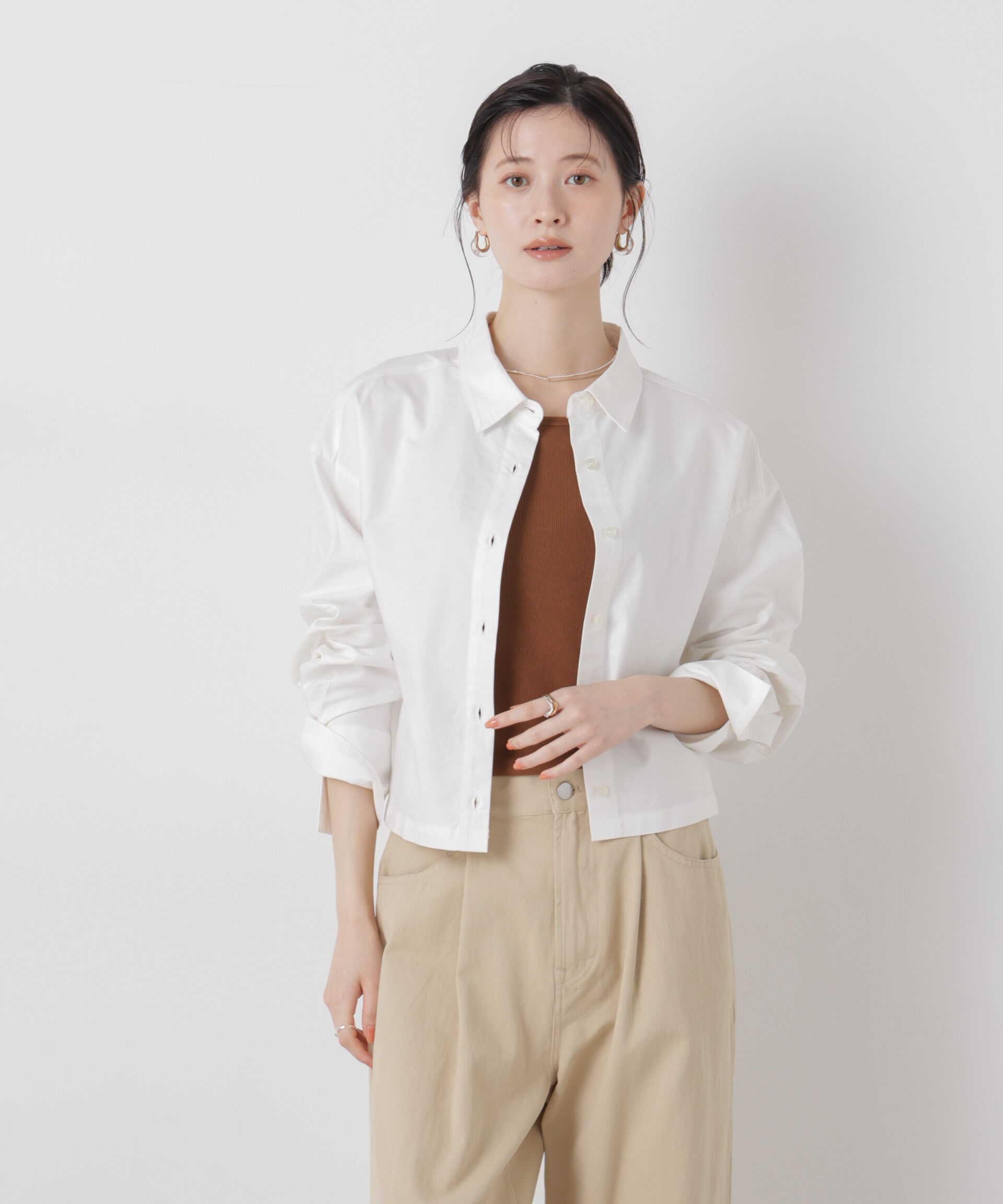 nano･universe「オックスクロップドシャツ」|シャツ・ブラウス|