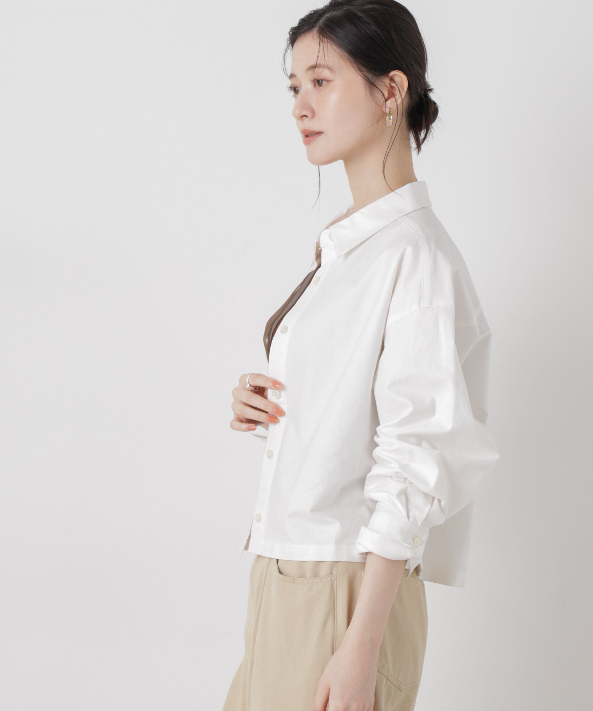nano･universe「オックスクロップドシャツ」|シャツ・ブラウス|