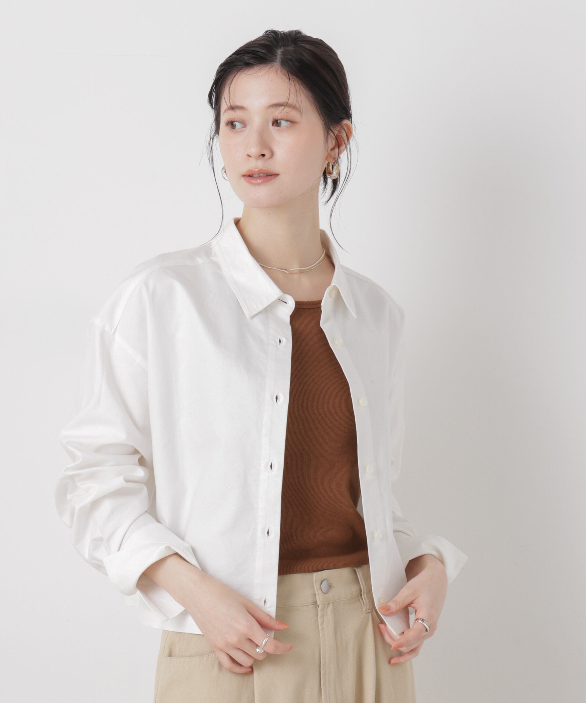 nano･universe「オックスクロップドシャツ」|シャツ・ブラウス|