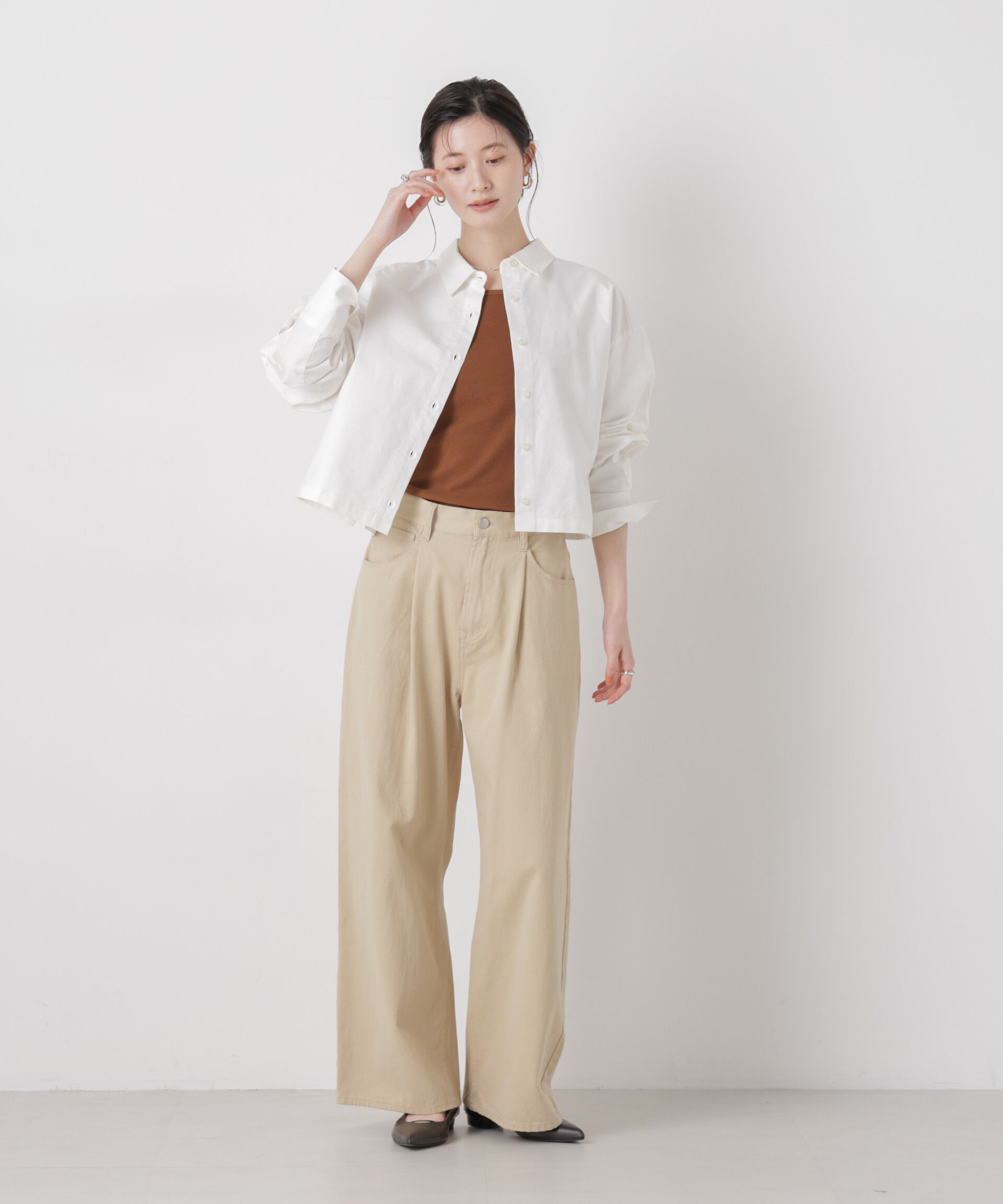 nano･universe「オックスクロップドシャツ」|シャツ・ブラウス|