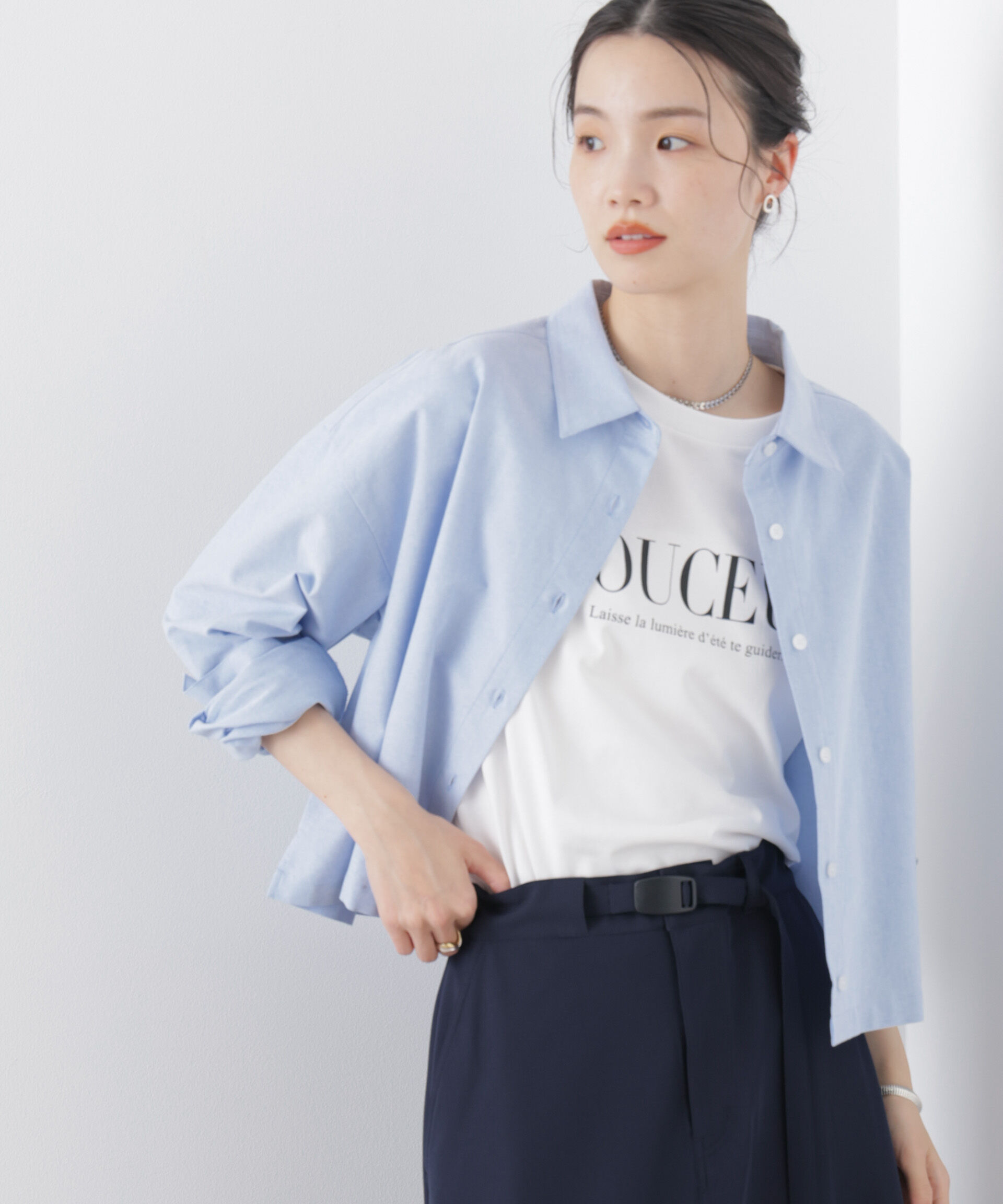 nano･universe「オックスクロップドシャツ」|シャツ・ブラウス|