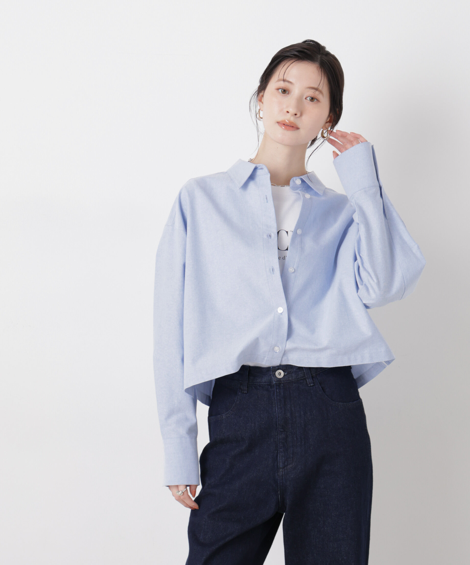 nano･universe「オックスクロップドシャツ」|シャツ・ブラウス|