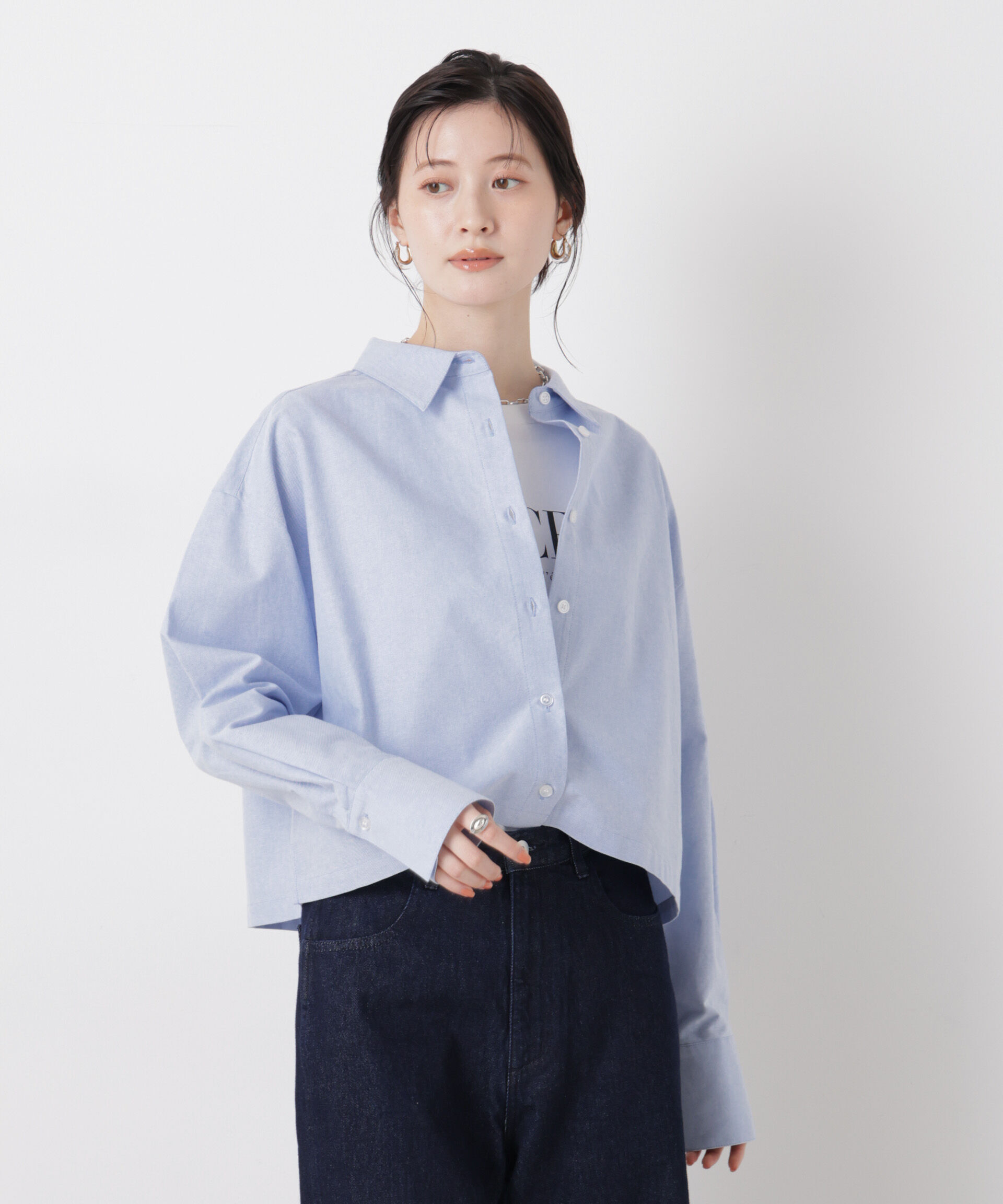nano･universe「オックスクロップドシャツ」|シャツ・ブラウス|
