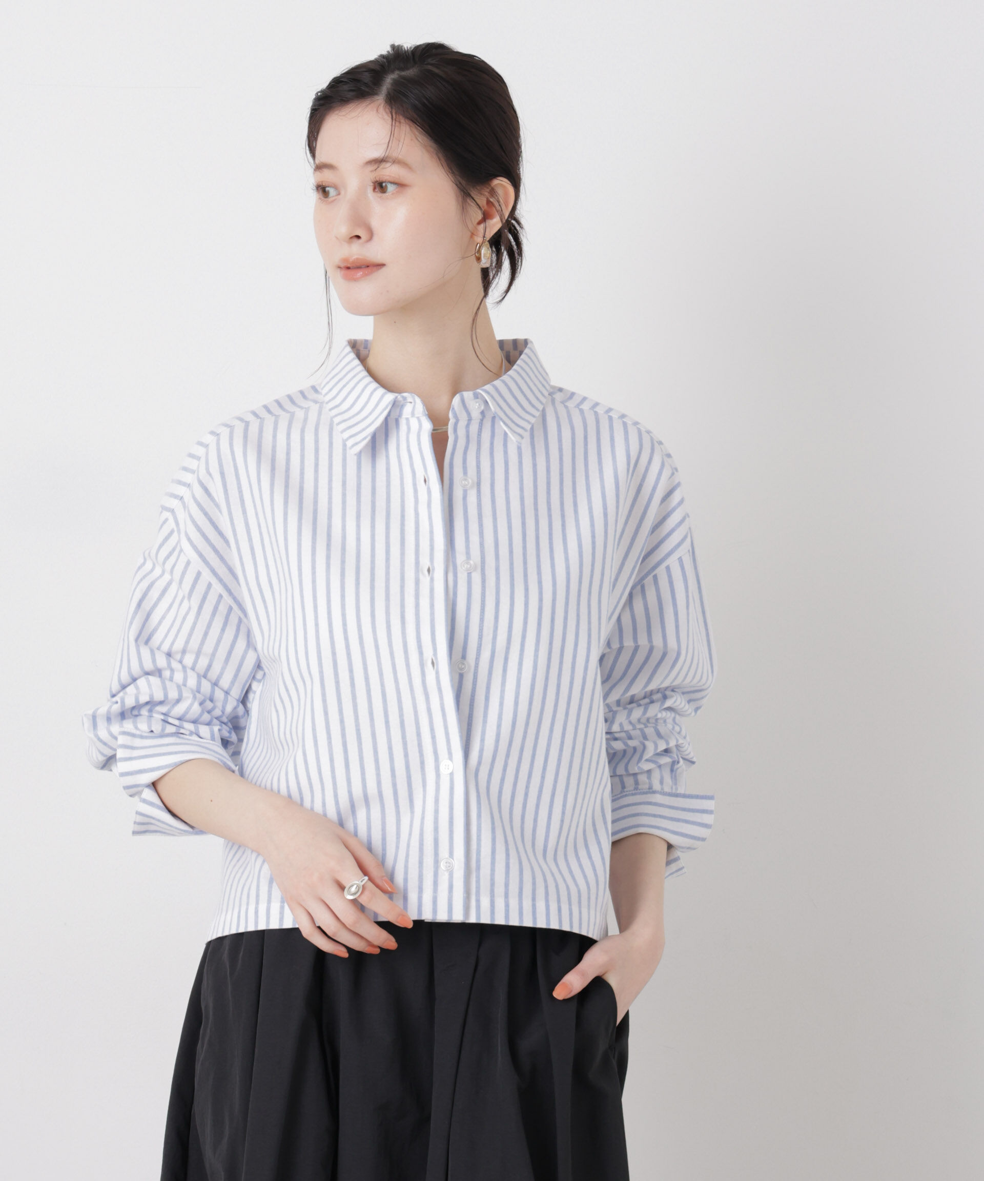 nano･universe「オックスクロップドシャツ」|シャツ・ブラウス|