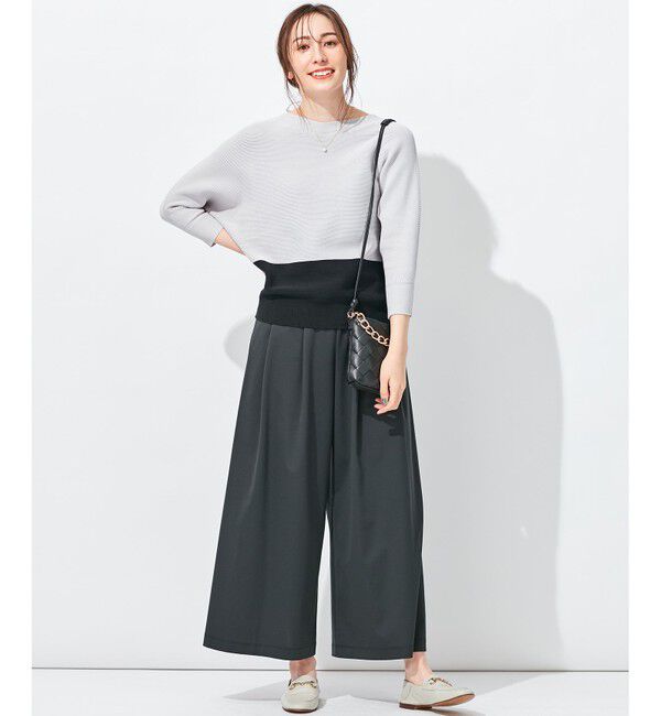 自由区「【洗える】コットンストレッチホールガーメント プルオーバーニット」|ニット・セーター|