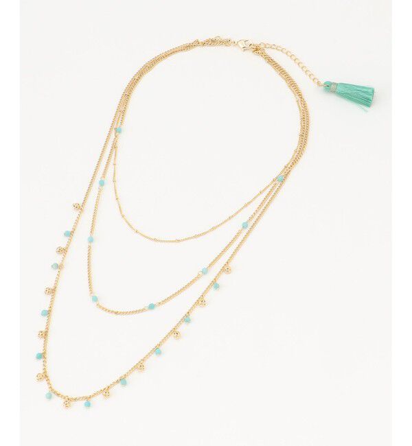 自由区「【カタログ掲載】ストーンミックスフリンジ2WAY ネックレス」|ネックレス|ゴールド系