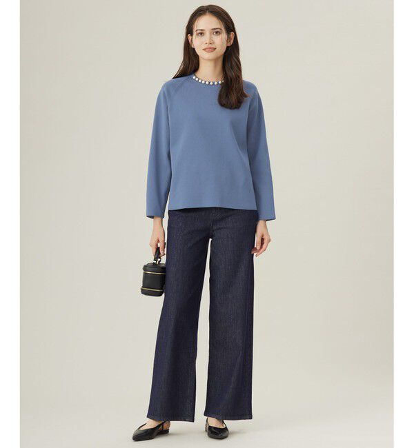 自由区「【洗える】パールディティールプルオーバー ニット」|ニット・セーター|