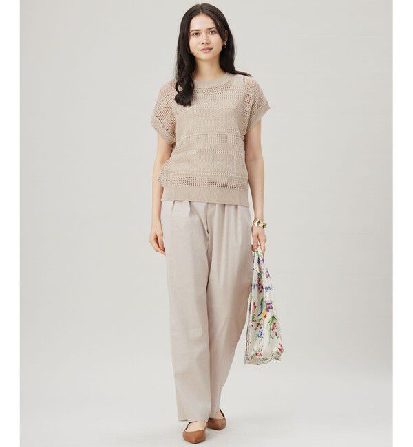 自由区「【洗える】レーシーリネンコットン ニット」|ニット・セーター|