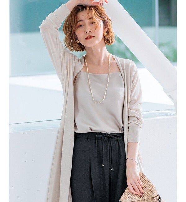 23区「【洗える】スムースサテン キャミソール」|キャミソール|ベージュ系