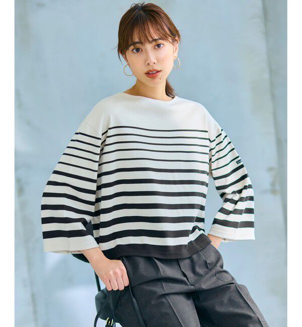 23区「【洗える】Armor-lux ベルスリーブボーダー カットソー」|Tシャツ・カットソー|ﾍﾞｰｼﾞｭ&times;