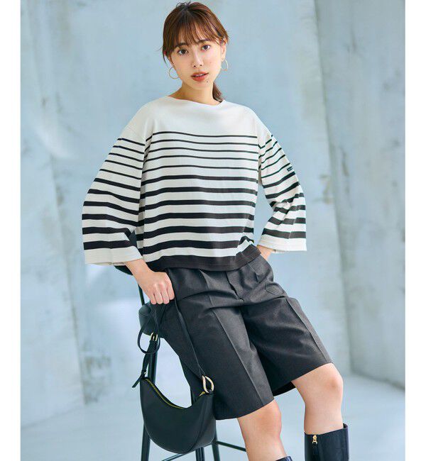 23区「【洗える】Armor-lux ベルスリーブボーダー カットソー」|Tシャツ・カットソー|