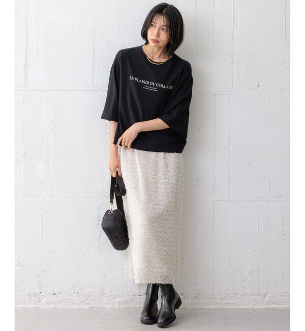 23区「【洗える】ライトコットンテリー ワイドスリーブ ロゴ カットソー」|Tシャツ・カットソー|