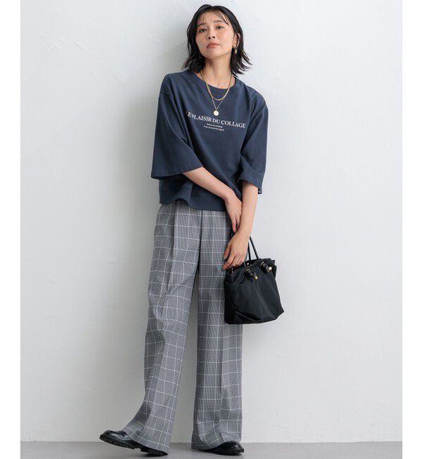 23区「【洗える】ライトコットンテリー ワイドスリーブ ロゴ カットソー」|Tシャツ・カットソー|