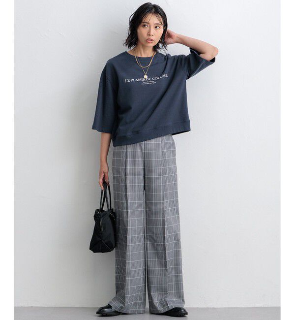 23区「【洗える】ライトコットンテリー ワイドスリーブ ロゴ カットソー」|Tシャツ・カットソー|