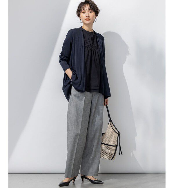 23区「【撥水加工/洗える】シアーナイロンツイル ギャザー ブラウス」|シャツ・ブラウス|