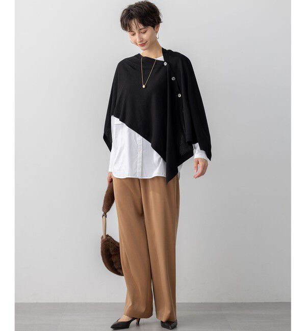 23区「【洗える】コンパクトウール マルチウェイ ニットポンチョ」|ニット・セーター|