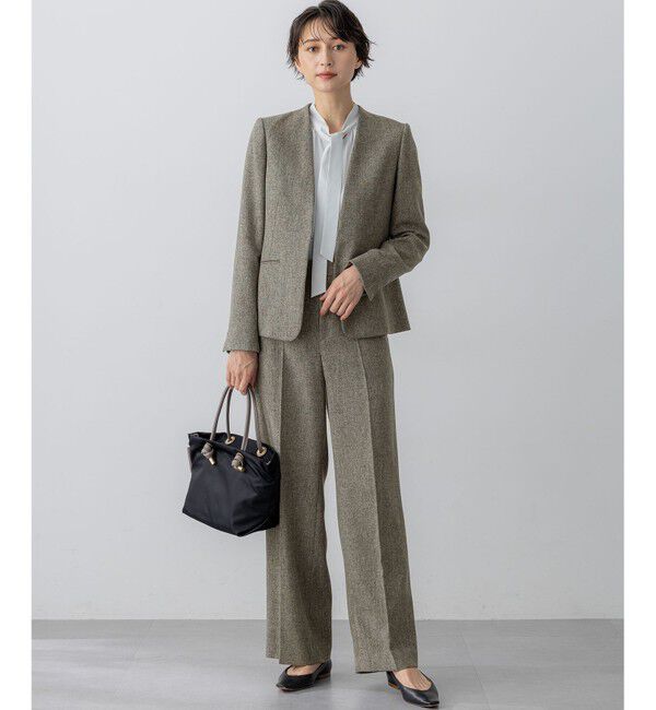 23区「【洗える/セットアップ対応】ウールライクカルゼ ワイド パンツ」|その他|