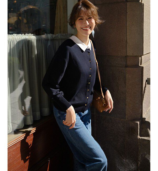 23区「【WEB&一部店舗限定】バイカラーデザイン 2WAY ニット」|ニット・セーター|