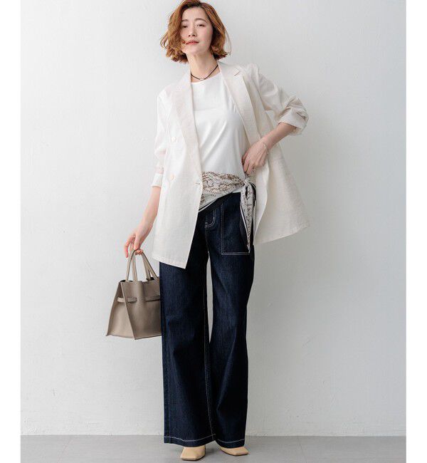 23区「【見上愛さん着用】ナイロンコットンシアーボイル ダブルジャケット」|その他|