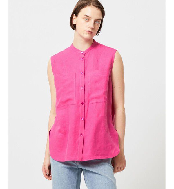 BEIGE,「BASILE / バンドカラーシャツ」|シャツ・ブラウス|Pink