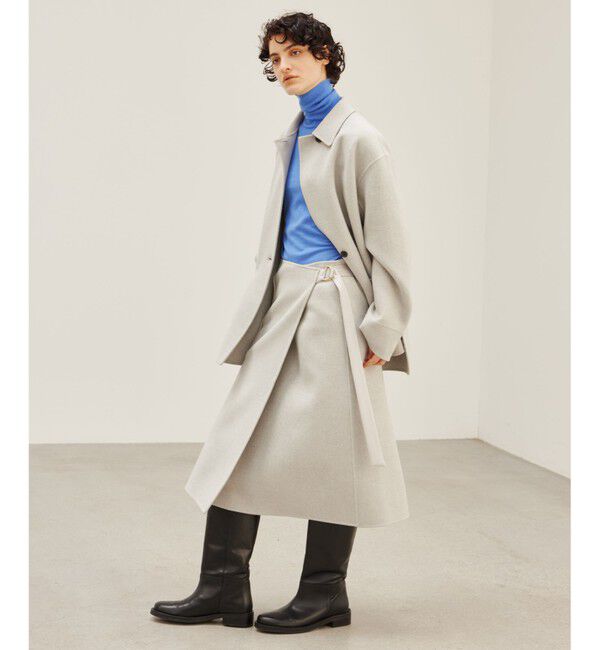 BEIGE,「GRASSE / サテンベルト付きリバーラップスカート」|スカート|