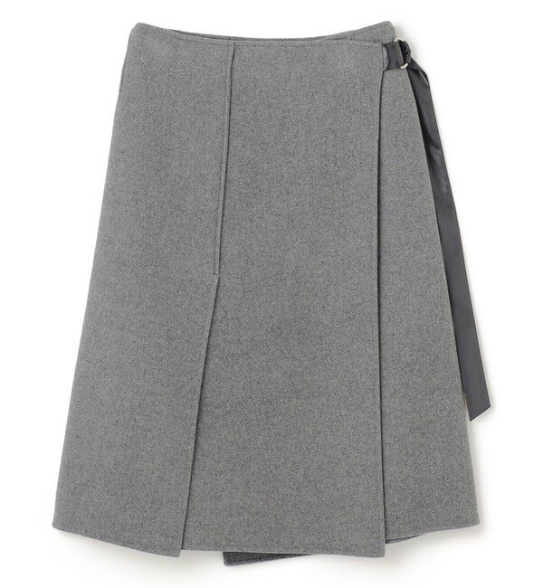 BEIGE,「GRASSE / サテンベルト付きリバーラップスカート」|スカート|