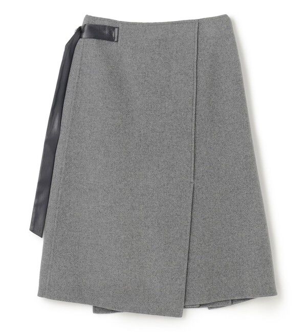 BEIGE,「GRASSE / サテンベルト付きリバーラップスカート」|スカート|