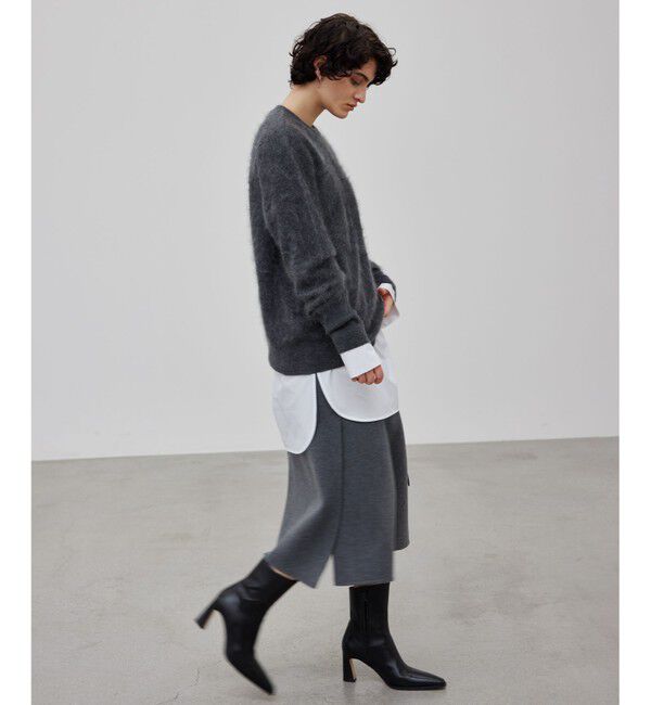 BEIGE,「GRASSE / サテンベルト付きリバーラップスカート」|スカート|