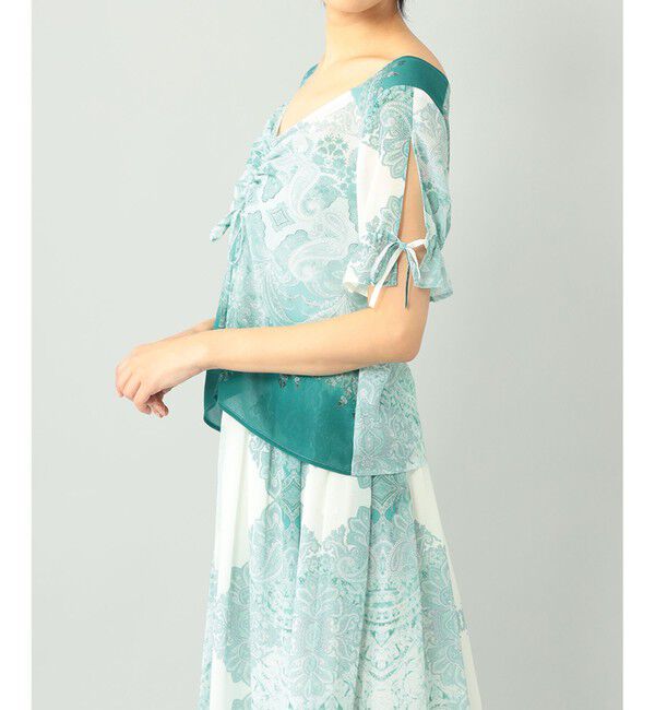 GRACE CONTINENTAL「エスニックプリントギャザートップ」|シャツ・ブラウス|