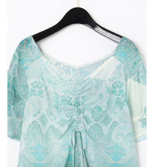 GRACE CONTINENTAL「エスニックプリントギャザートップ」|シャツ・ブラウス|