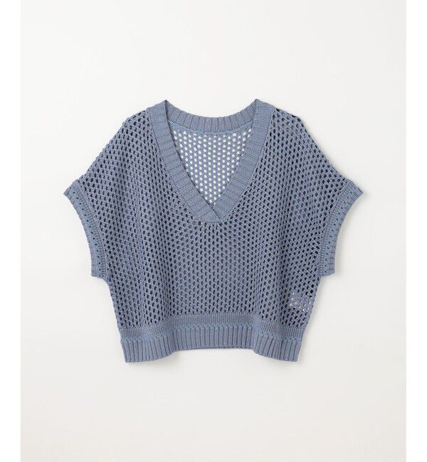 GRACE CONTINENTAL「メッシュVネックニットトップ」|ニット・セーター|