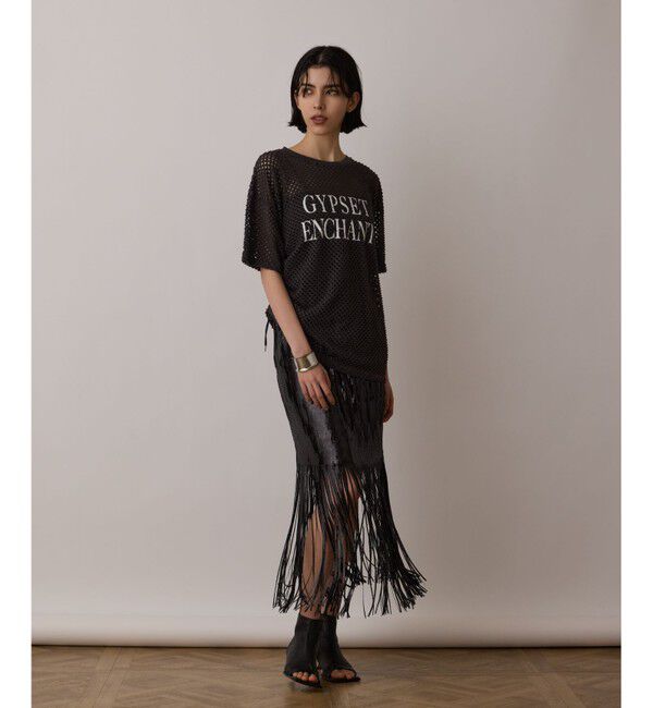 GRACE CONTINENTAL「スパンコールフリンジスカート」|スカート|