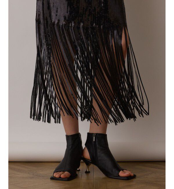 GRACE CONTINENTAL「スパンコールフリンジスカート」|スカート|