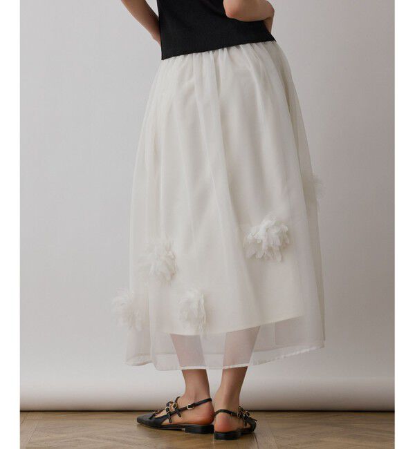 GRACE CONTINENTAL「メッシュフラワースカート」|スカート|