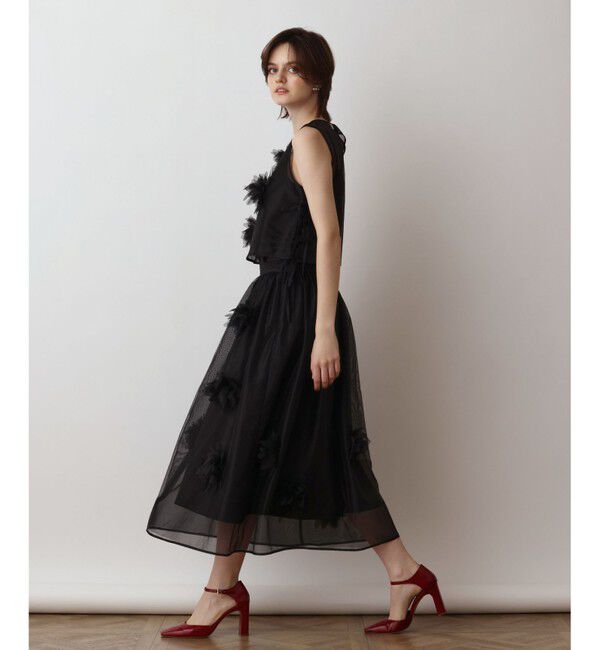 GRACE CONTINENTAL「メッシュフラワースカート」|スカート|