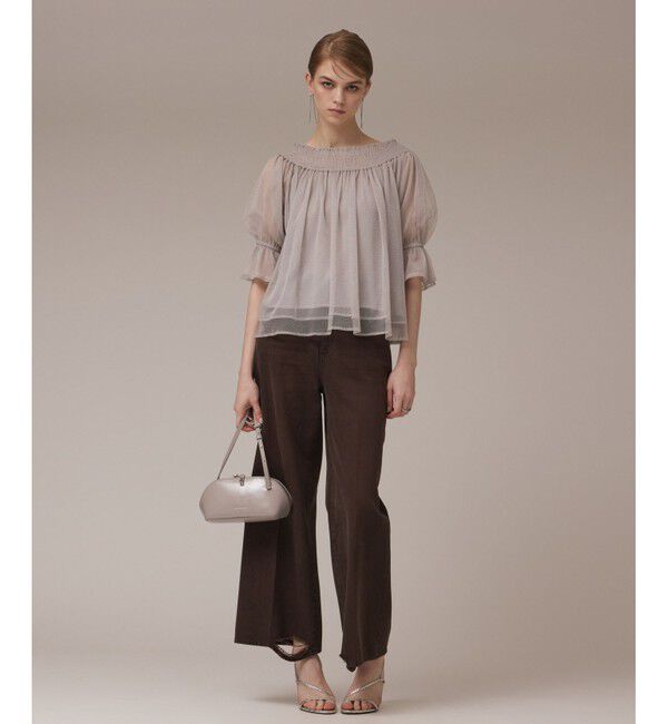 Diagram「チュールシャーリングトップ」|シャツ・ブラウス|グレー