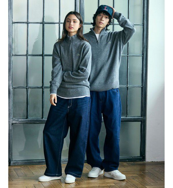 LACOSTE「ハイネックハーフジップ ウールニットセーター」|ニット・セーター|