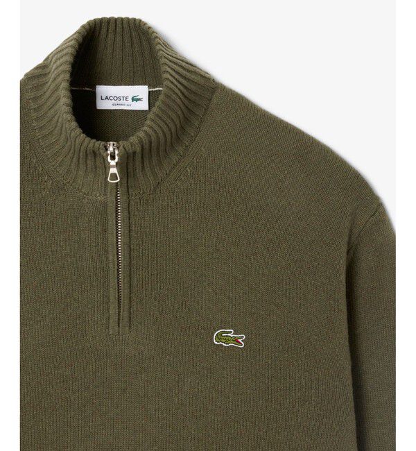 LACOSTE「ハイネックハーフジップ ウールニットセーター」|ニット・セーター|