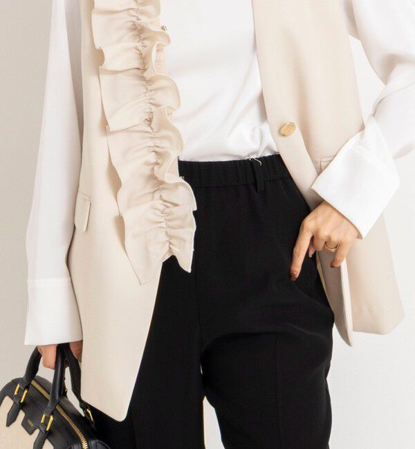 NOLLEY'S「《セットアップ対応》ウォッシャブルジョーゼットフリル付きマルチWAYジレ」|ベスト・ジレ|