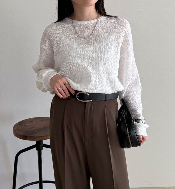 fredy emue「ラウンドヘムカットブラウス」|Tシャツ・カットソー|オフホワイト