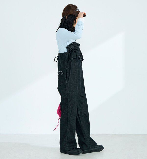 fredy emue「フリルデニムサロペット」|オールインワン|