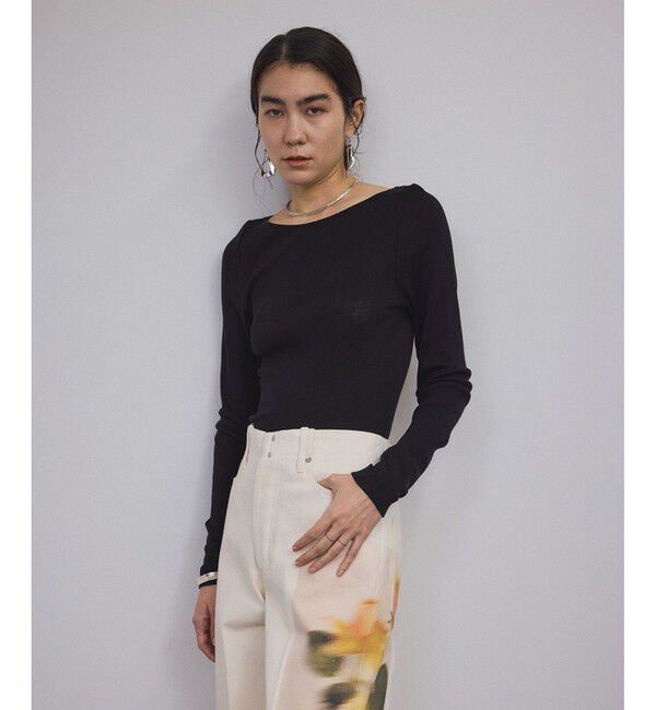 SALON adam et rope'「Hug Silk ラウンドネックプルオーバー」|Tシャツ・カットソー|クロメイン