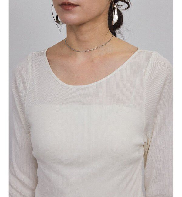 SALON adam et rope'「Hug Silk ラウンドネックプルオーバー」|Tシャツ・カットソー|