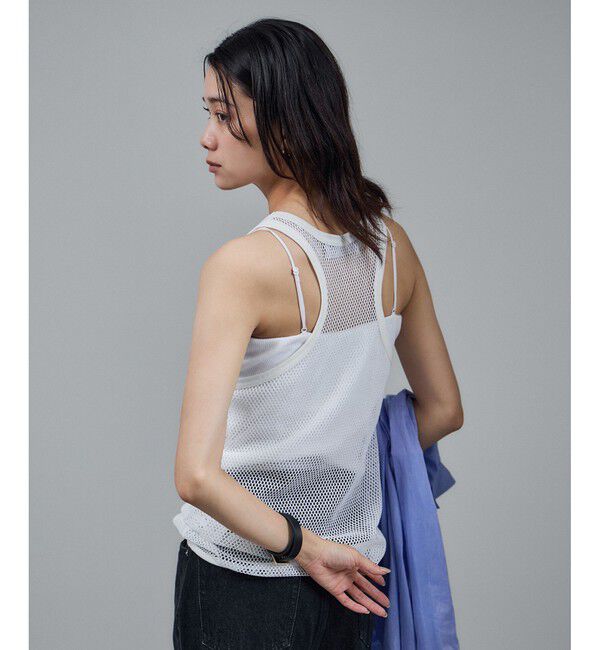 SALON adam et rope'「【IRONING（アイロニング）】mesh tank top」|タンクトップ|