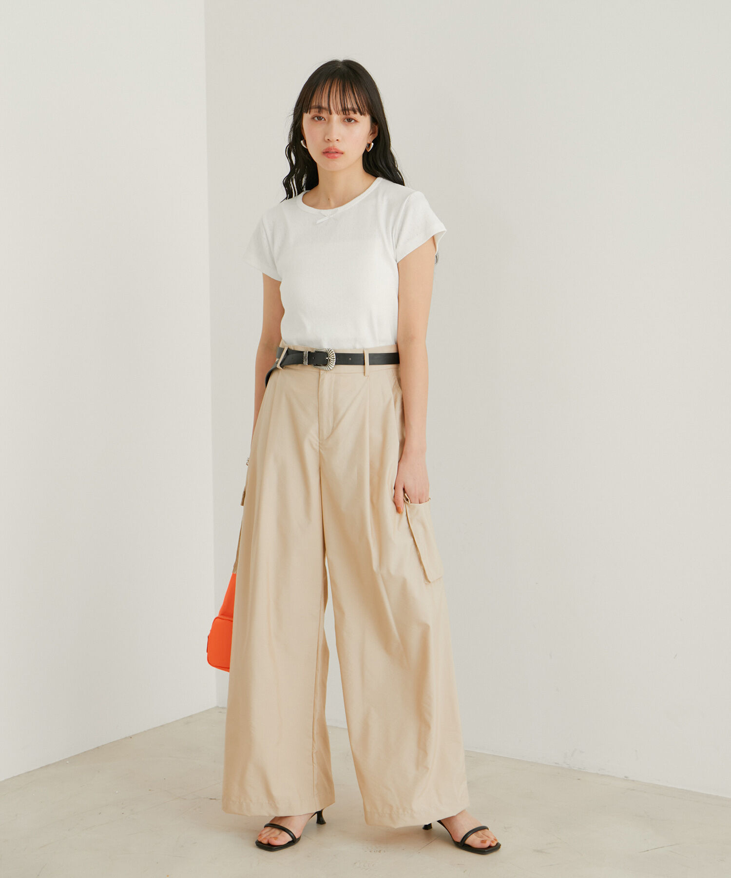 VIS「【WEB/一部店舗限定】パターンメッシュミニＴシャツ」|Tシャツ・カットソー|