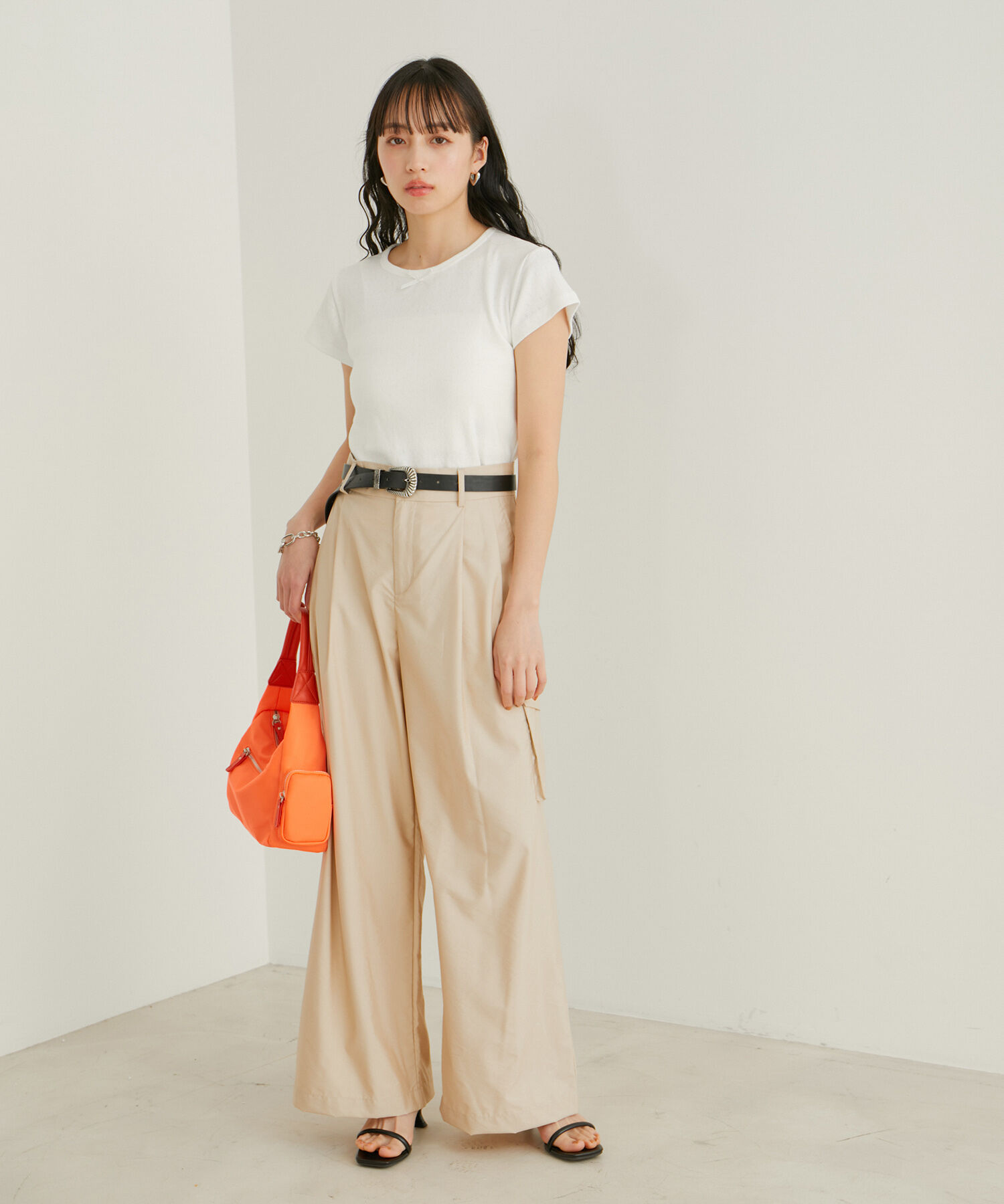 VIS「【WEB/一部店舗限定】パターンメッシュミニＴシャツ」|Tシャツ・カットソー|