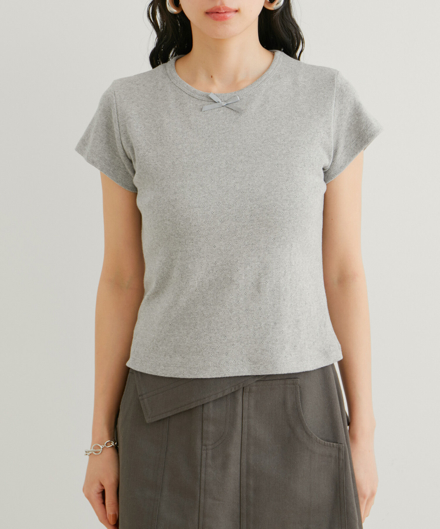 VIS「【WEB/一部店舗限定】パターンメッシュミニＴシャツ」|Tシャツ・カットソー|