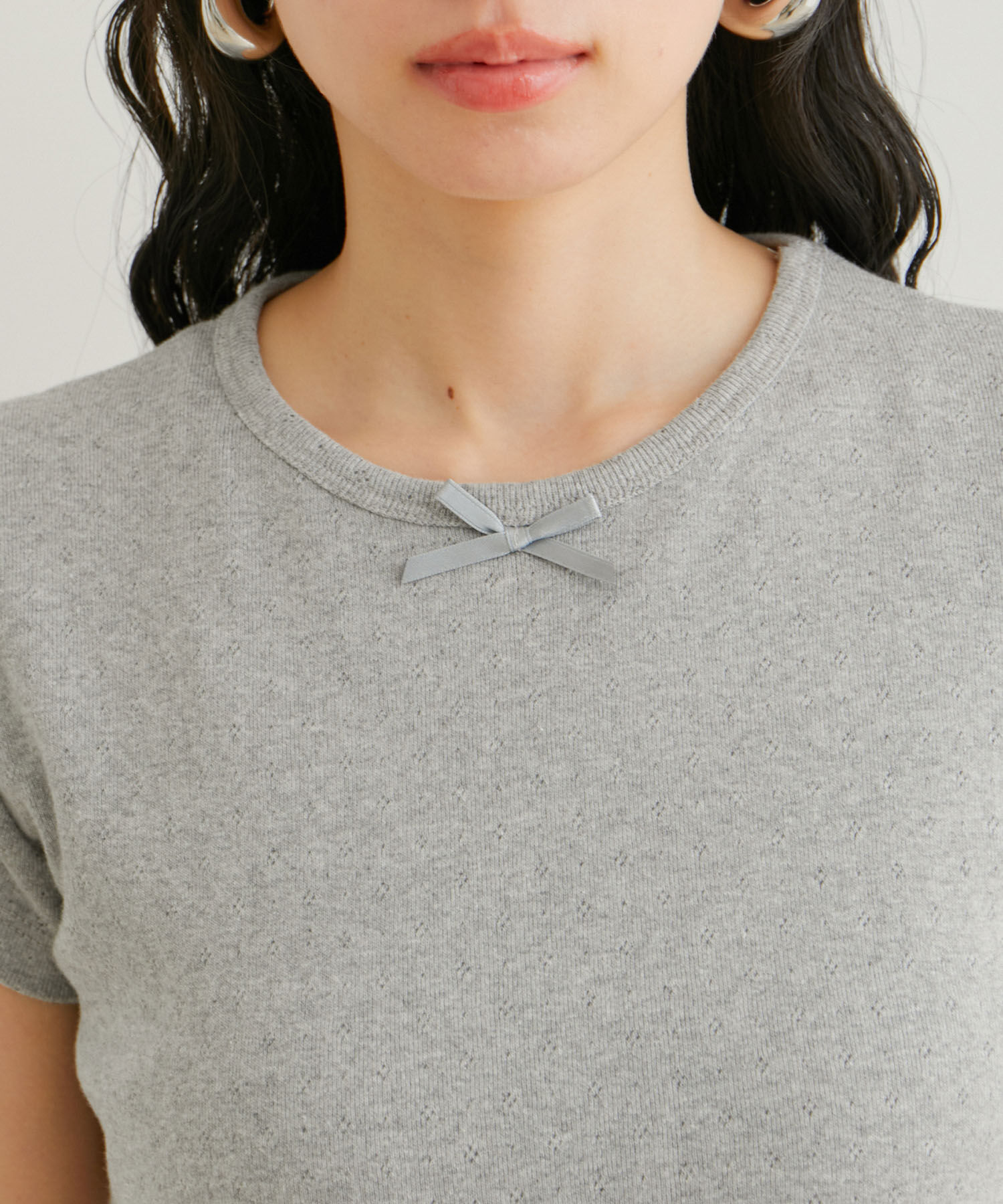 VIS「【WEB/一部店舗限定】パターンメッシュミニＴシャツ」|Tシャツ・カットソー|