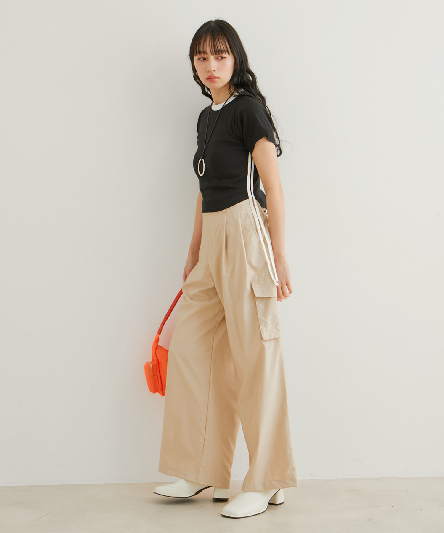 VIS「【WEB/一部店舗限定】サイドラインリボンプルオーバー」|Tシャツ・カットソー|